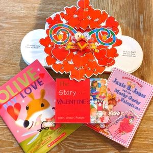 LOT OF 4 VALENTINE'S DAY BOOKS, ONE POP-UP